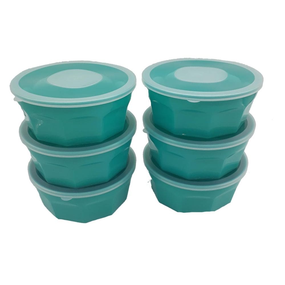 6 potes oitavados com tampa marmita sobremesa tigela 700 ml