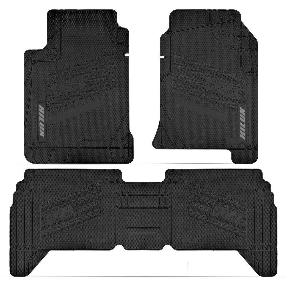 Tapete 100% borracha antiderrapante preto hilux dupla 2015