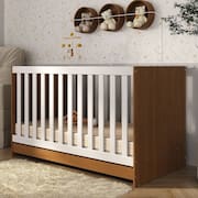 Berço 3 em 1 Sonho Doce Multimóveis – Versátil, Colchão 130x60cm – Marrom Cacau