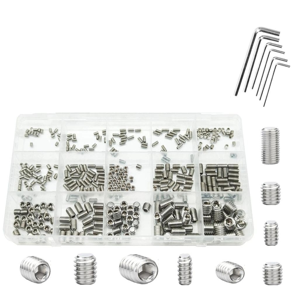 400 Parafuso Sem Cabeça Chave Allen M2,5 M3 M4 M5 M6 M8 Inox