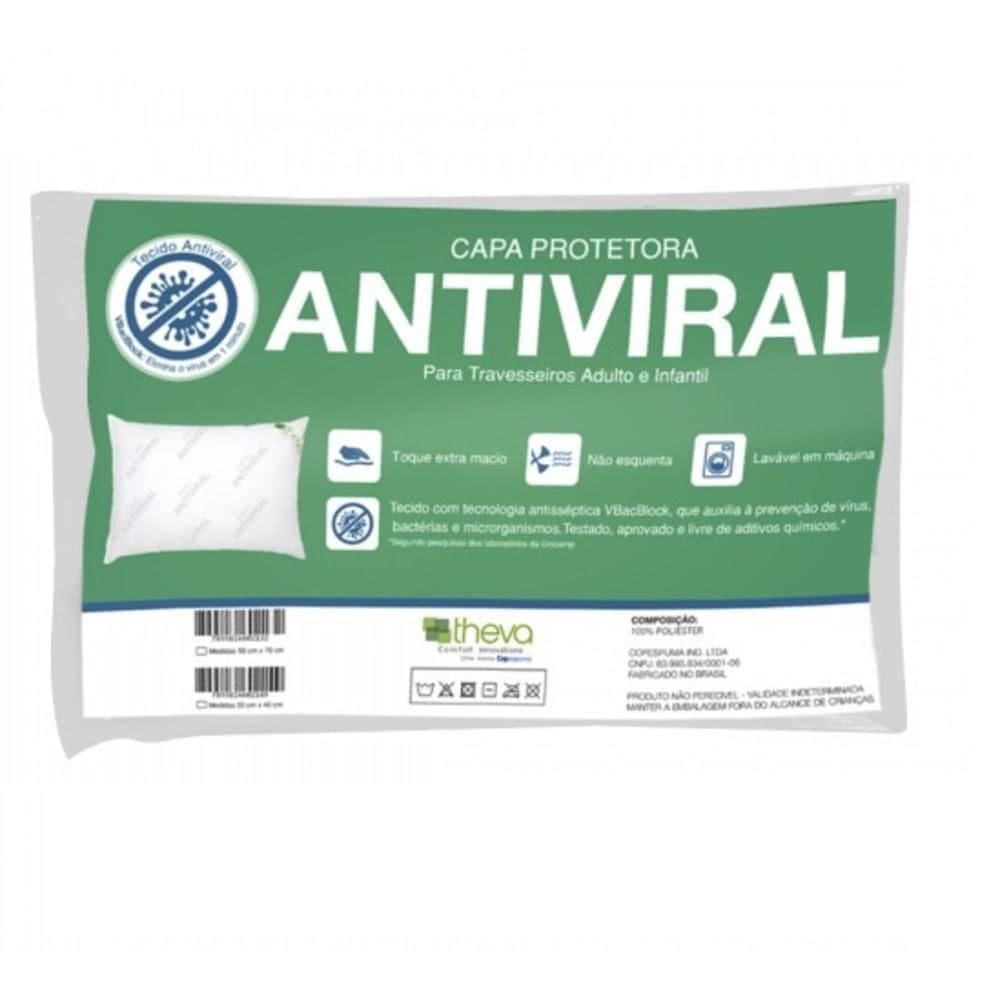 Capa antiviral travesseiro infantil 30x40 cm theva