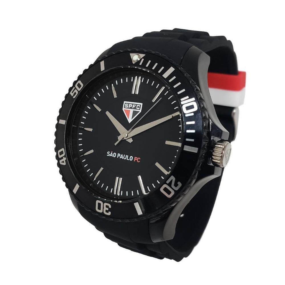 Relógio são paulo fc oficial masculino preto -004-2