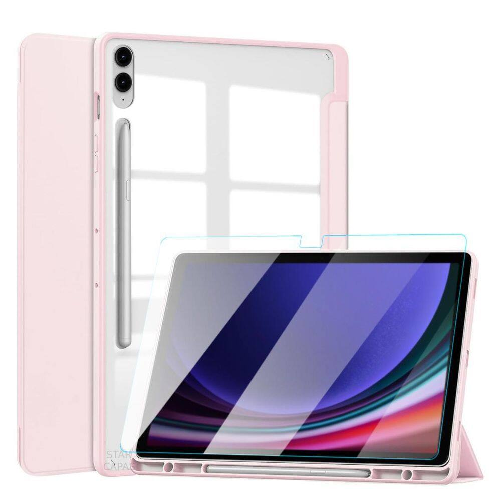 Capinha slot caneta para tab s9 plus + vidro rosa 12.4 2023
