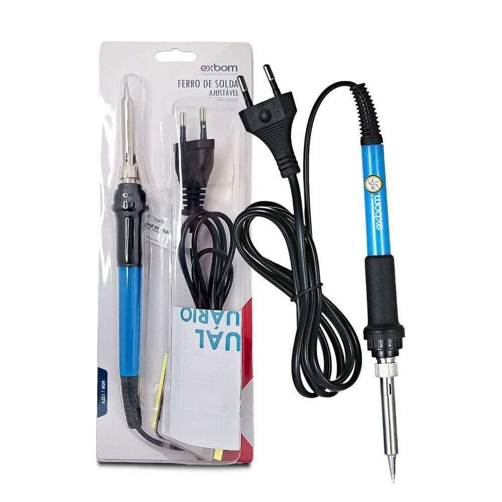 Ferro De Solda Ajustavel Exbom 220v 15 A 60w + Ponteiras