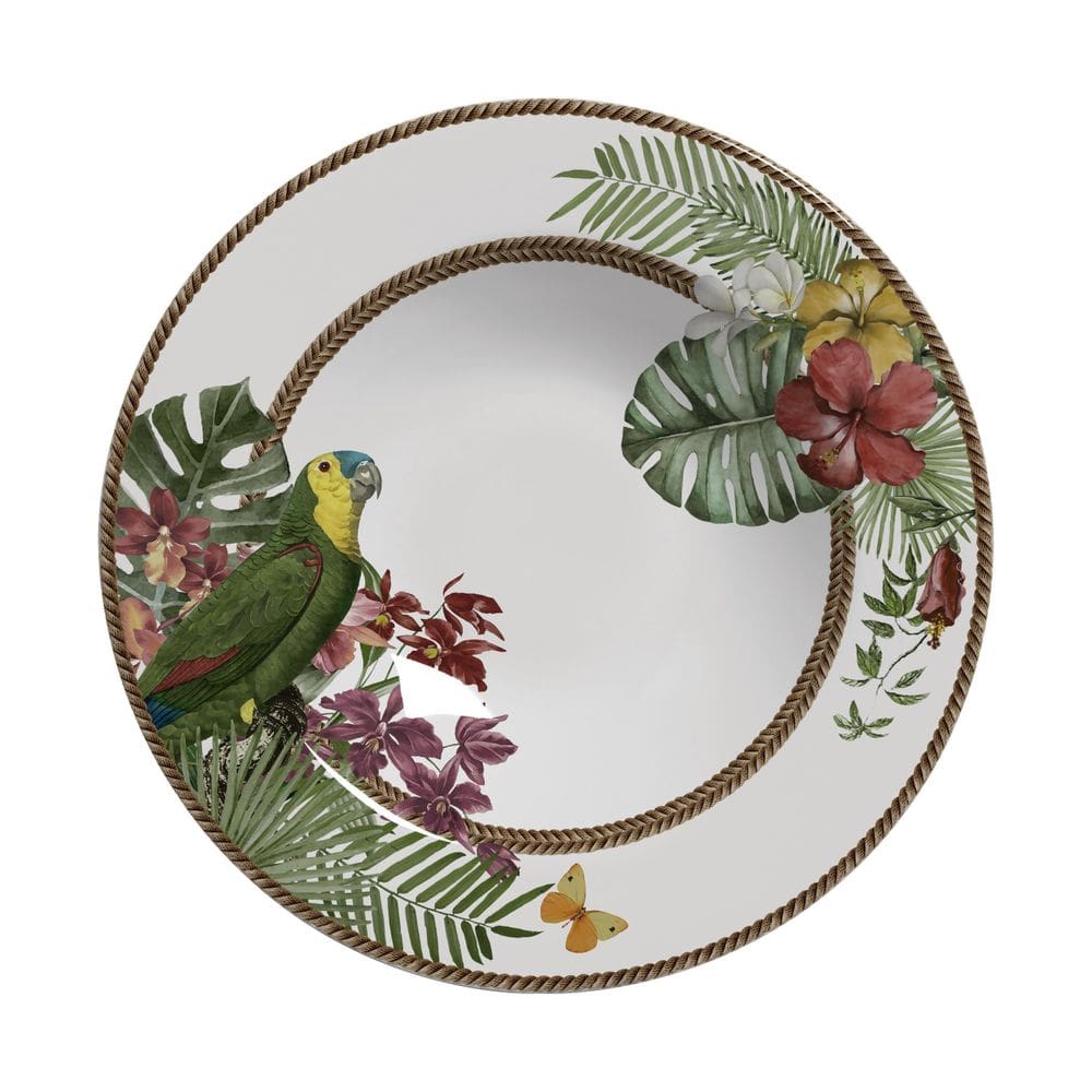 Conjunto com 6 pratos fundo trópicos plus