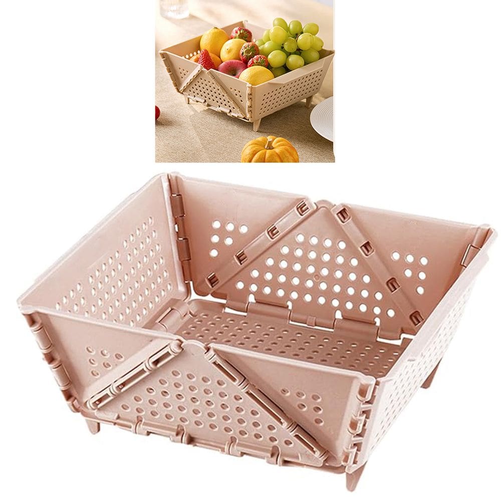Cesta Secar Frutas Verduras Vegetais Louças Dobravel Escoador Alimentos Cozinha Pia Copa Porta Objeto Decoraçao