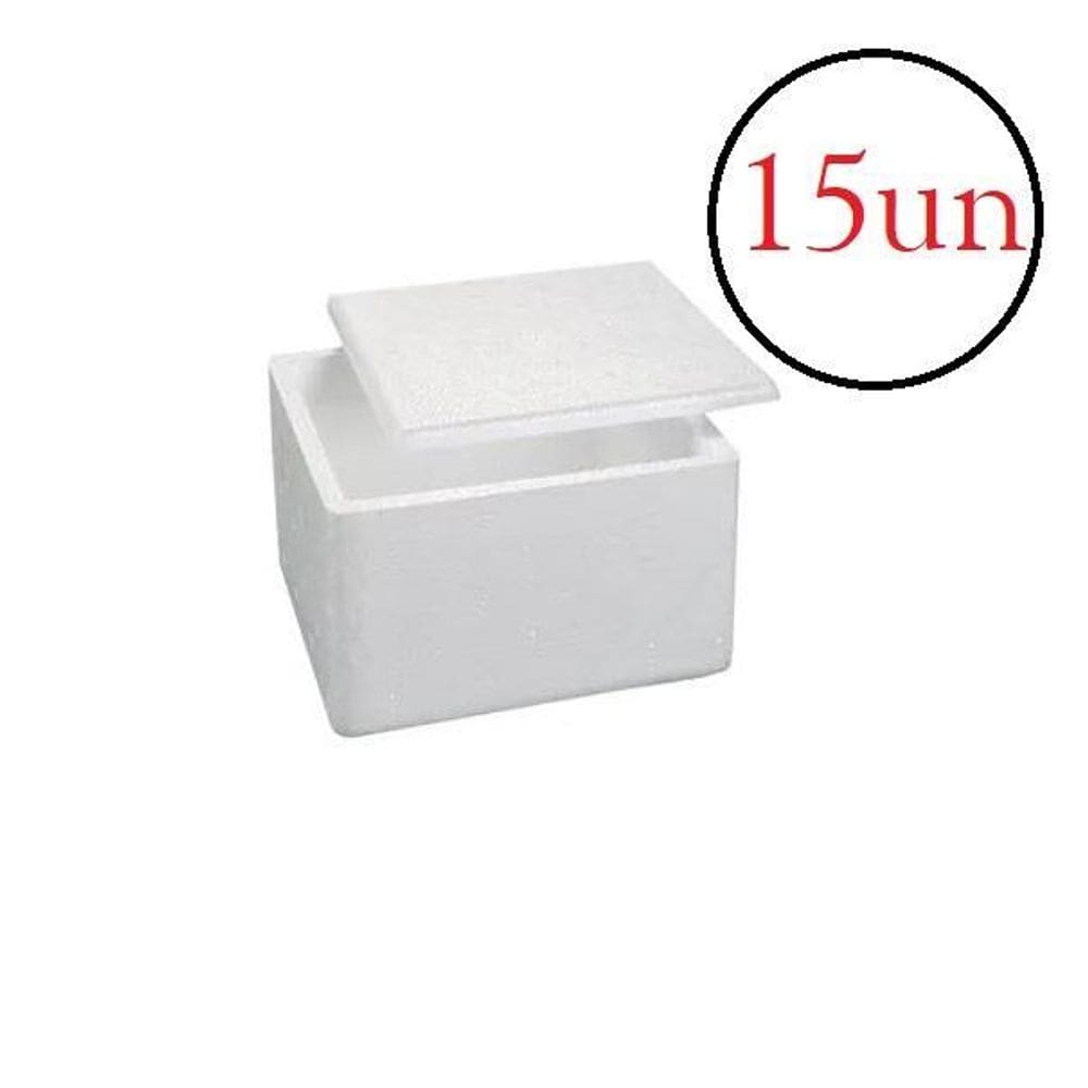 Caixa isopor térmica 1kg gelo alimento - kit 15un