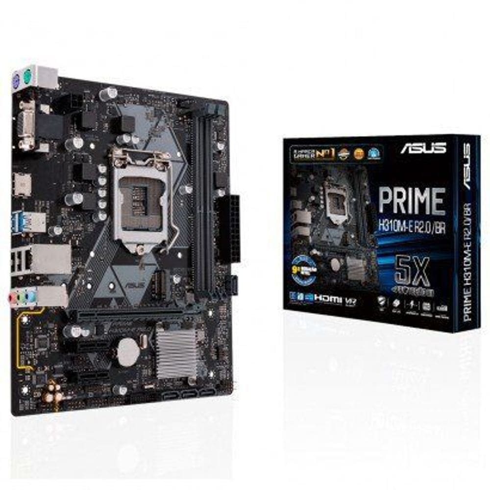 Placa Mãe Asus Prime H310M-E R2.0BR Intel 1151 DDR4 HDMI D-Sub USB 3.1