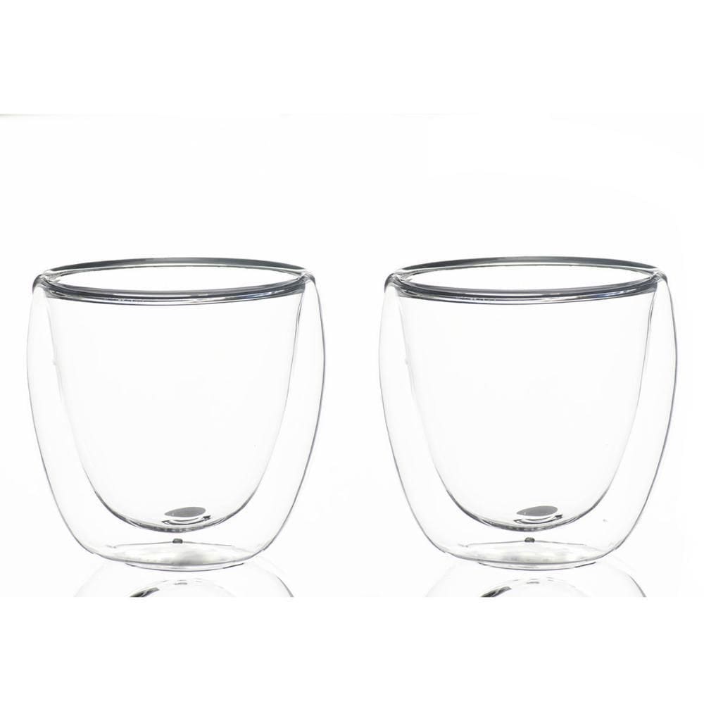 Conjunto 2 copos de café chá parede dupla 80ml borossilicato