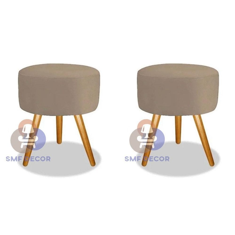 kit 02 Puff Redondo Pés Palito