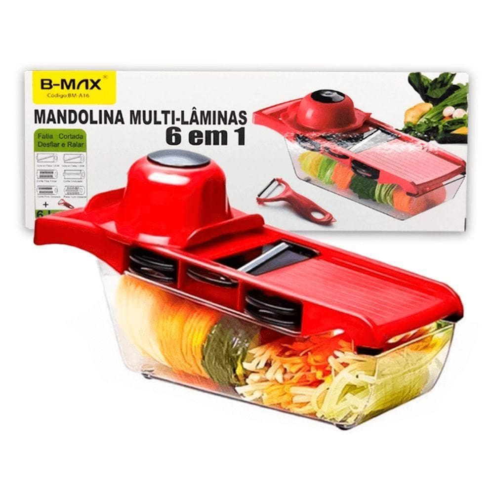 Ralador Fatiador Legumes 6 Em 1 Multifuncional Aço Inox