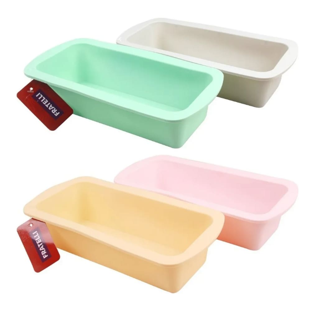 Forma De Pão Em Silicone Bolo Inglês Torta Retangular 26 Cm