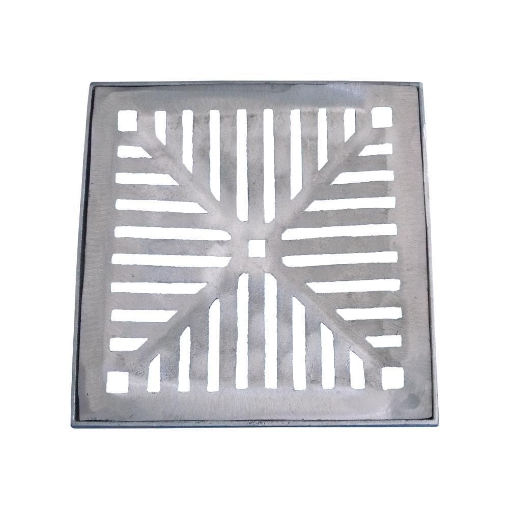 Ralo grelha alumínio 40x40cm drengem pluvial ar livre