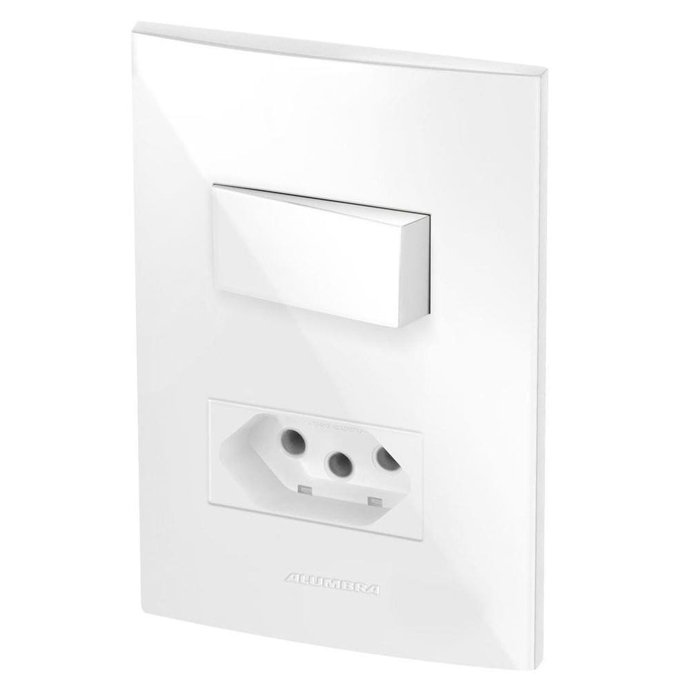 Conjunto 1 tecla  + 1 tomada 10a - alumbra inova pro