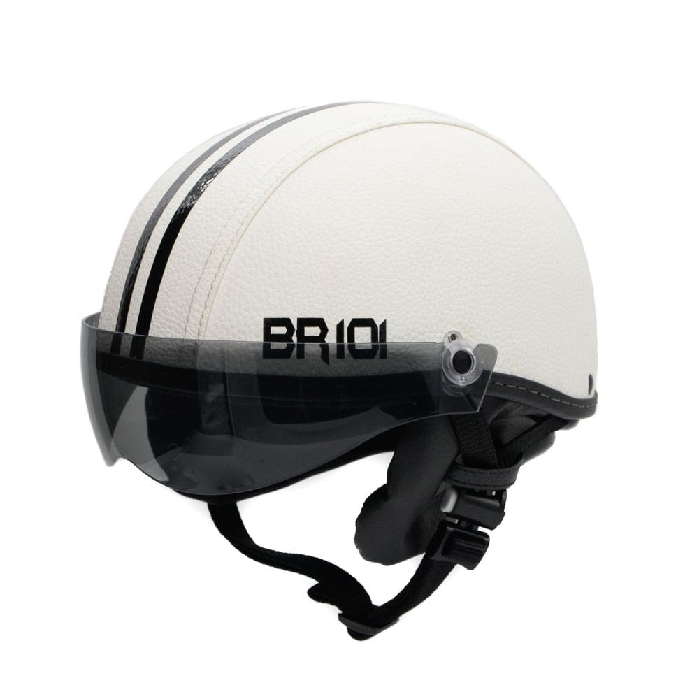 Capacete coquinho scooter elétrica bike branco viseira