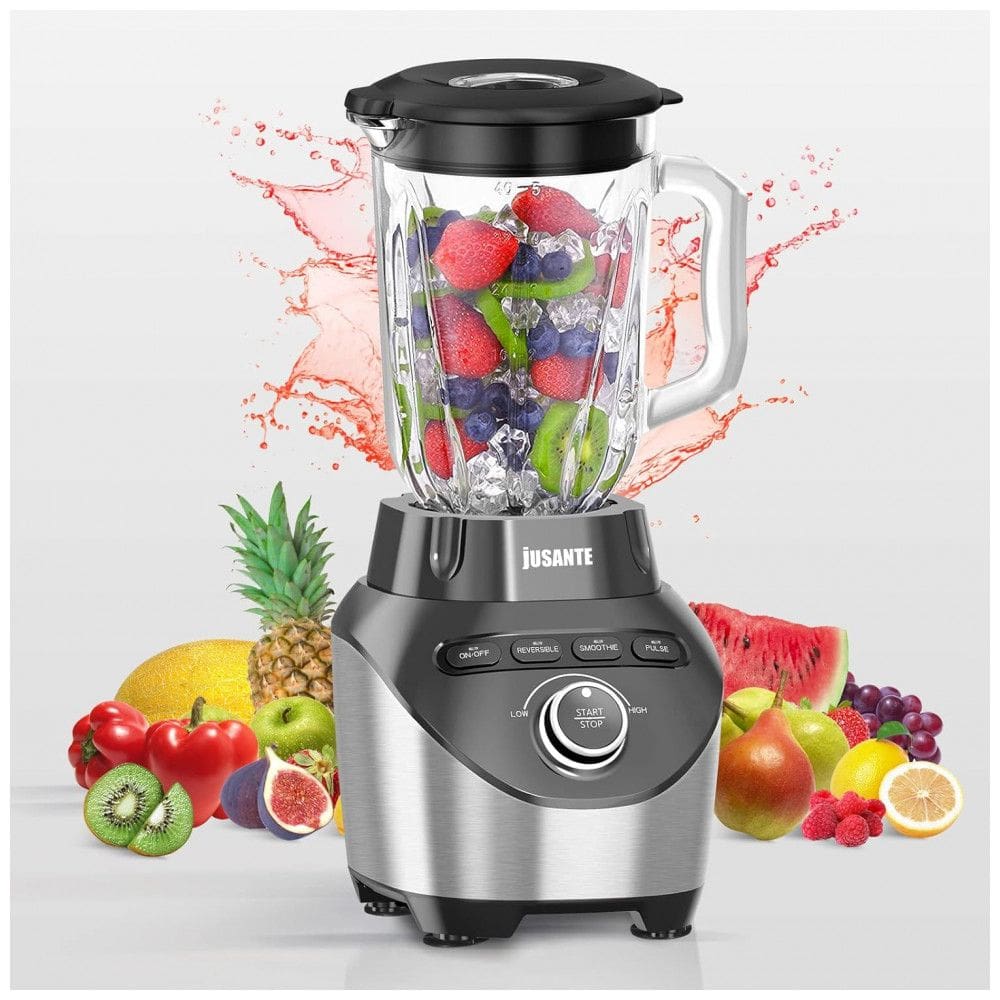 Liquidificador de Bancada 1,8 Litros de Capacidade com Alta Velocidade, 1200W, 110v, JUSANTE, Preto
