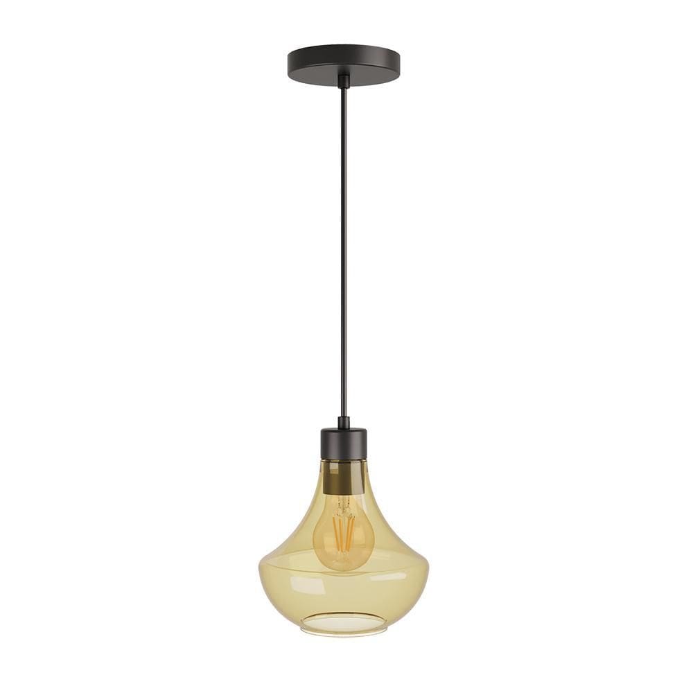 Pendente lustre sala cozinha soho verbena vidro ambar 1xe27