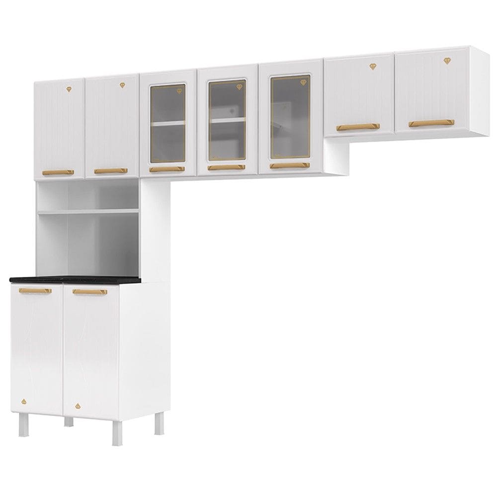 Cozinha Compacta Aço Diamante 9 Portas Branco - Telasul