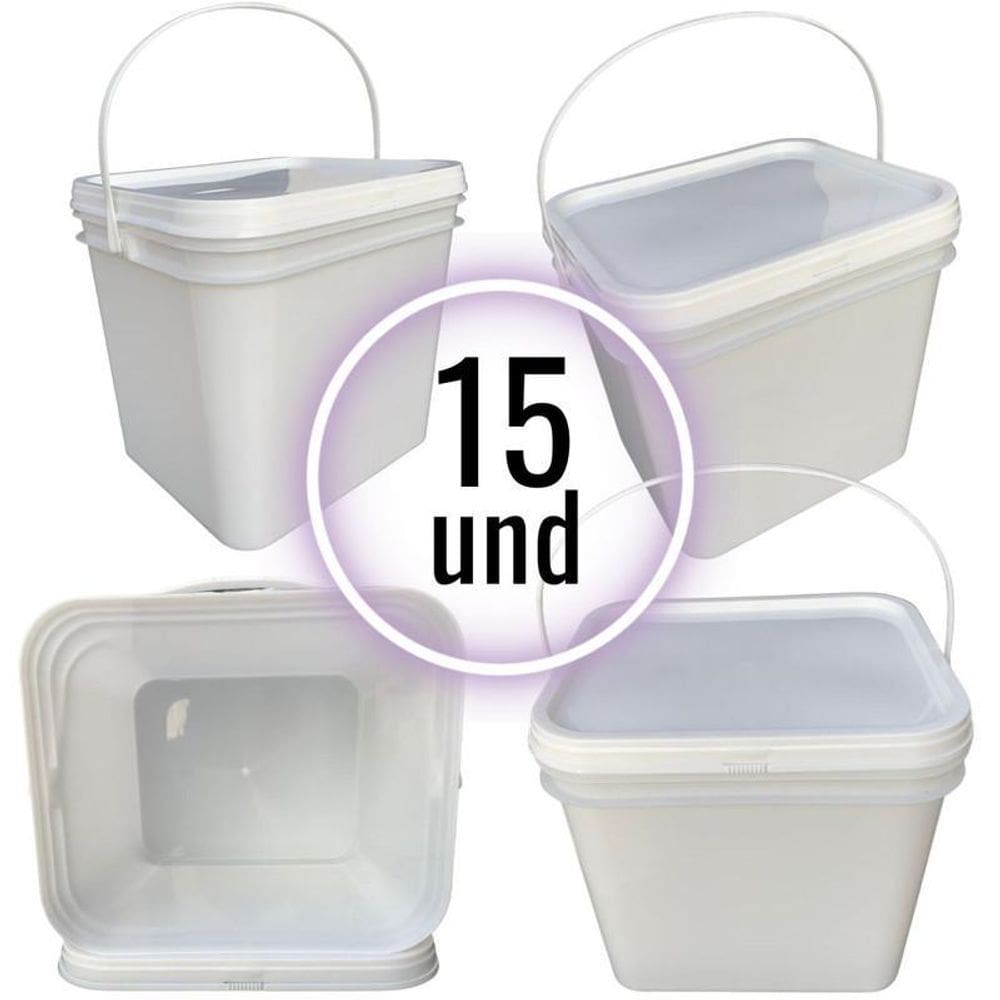 Balde retangular 3.6l retangular de agua no quarto - 15 pcs