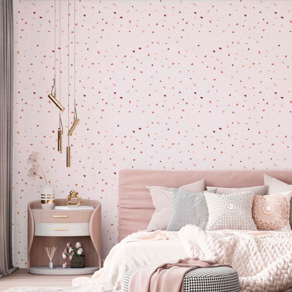 Papel De Parede Adesivo Granilite Rosa Claro
