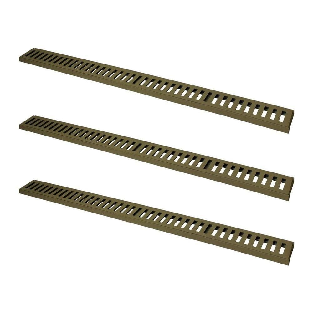 Kit 3 Ralo Grelha Linear Caixilho Em Alumínio Fendi 20x100cm
