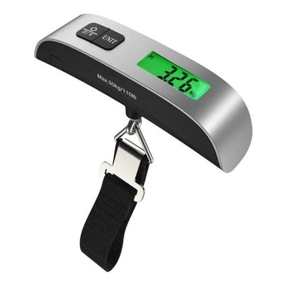 Balança de mão digital pesa bagagem mala visor lcd até 50kg