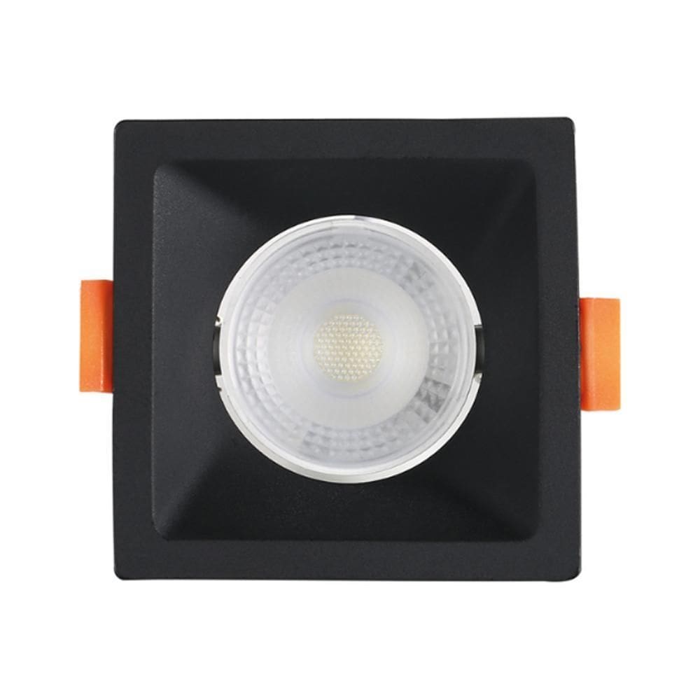 Spot de led recuado embutir quadrado 3w bivolt preto