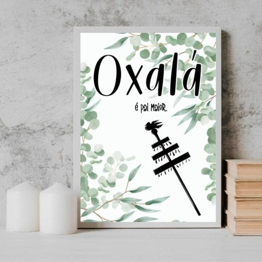 Quadro Oxalá É Pai Maior 45X34Cm Branca