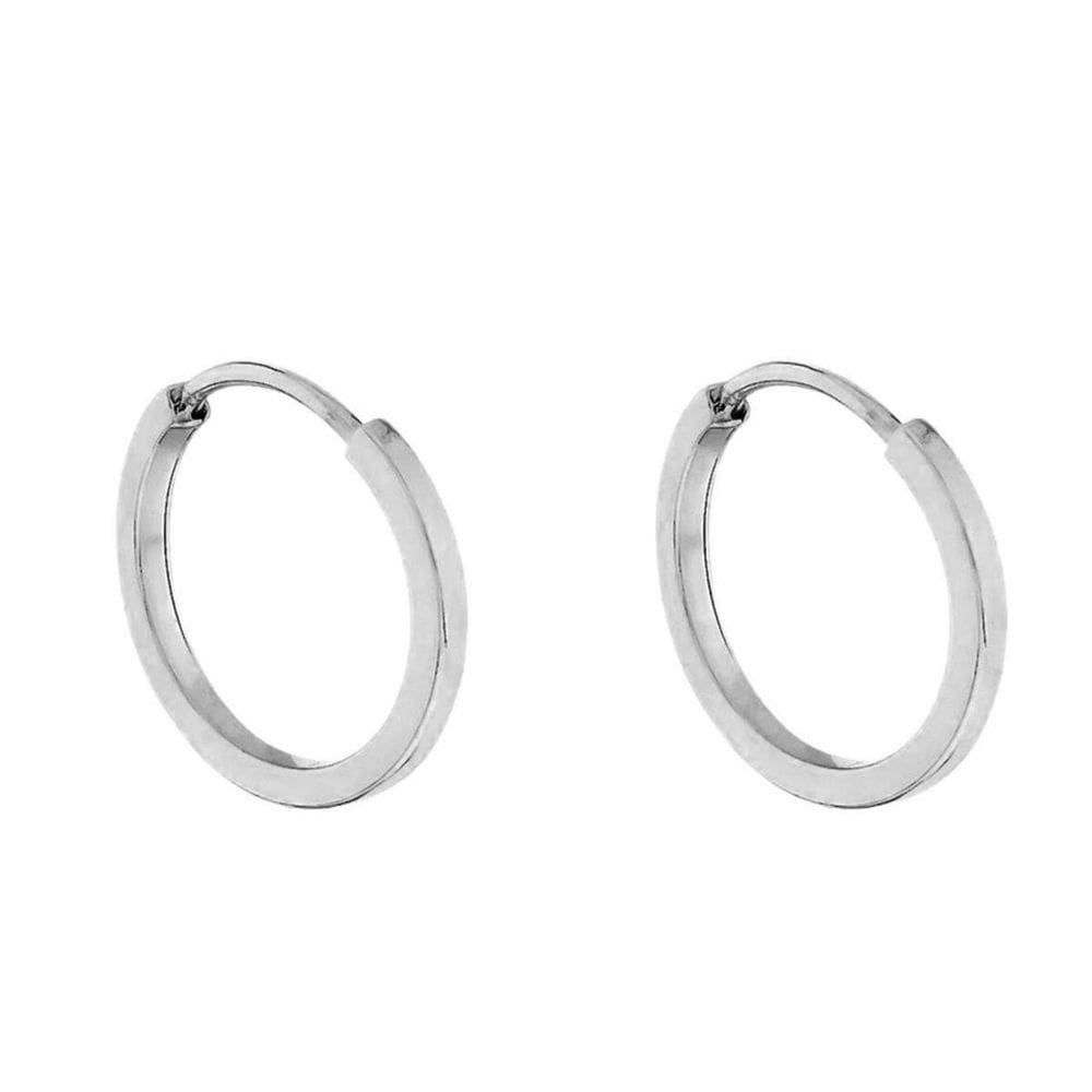 Brinco Feminino Redondo Argola Prata 10Mm + Masculino