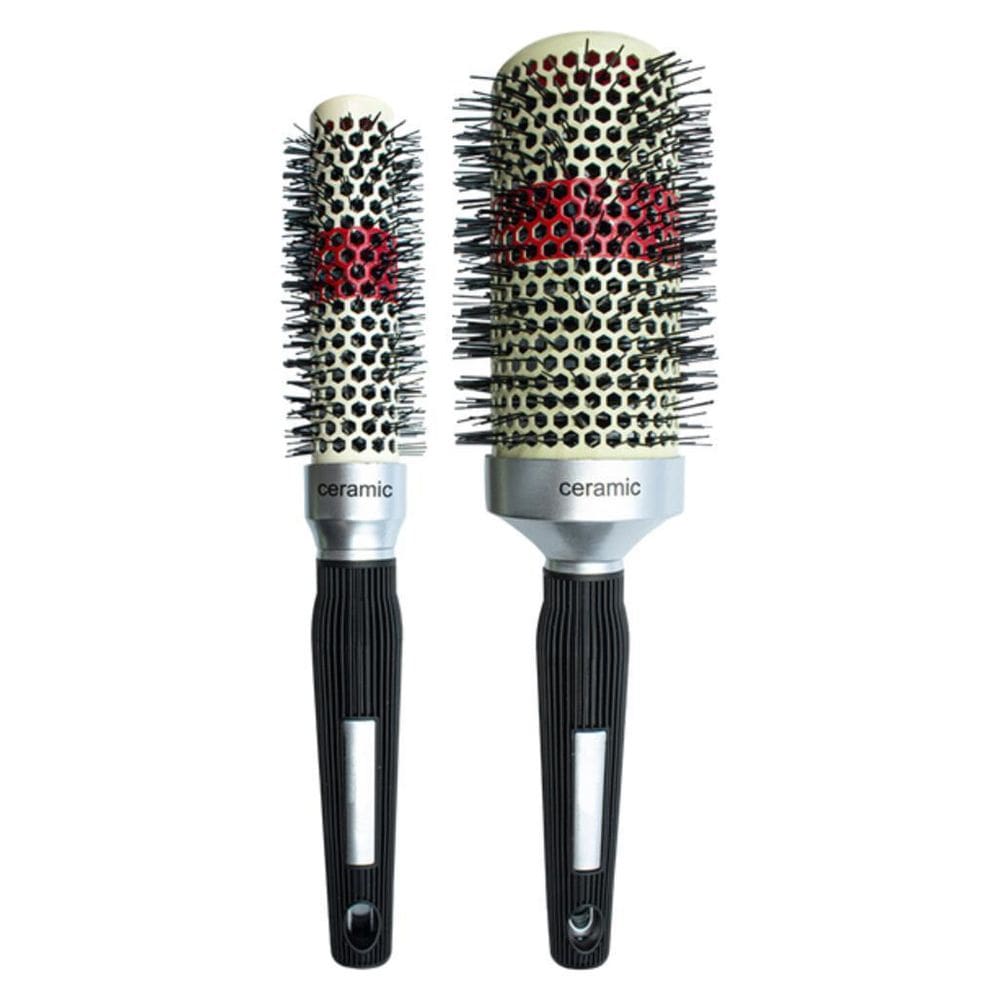 Kit escova cabelo cerâmica térmica 25mm 52mm pequena grande