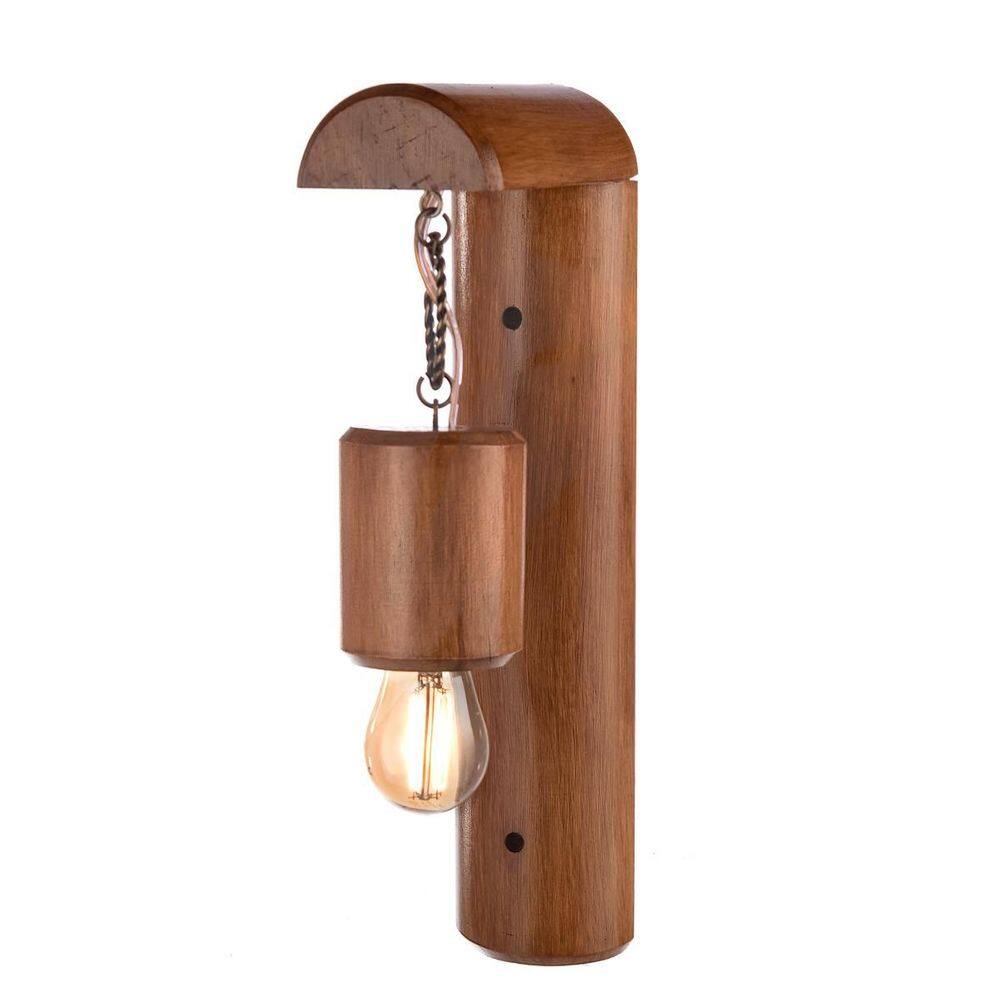 Kit 5 pendentes arandela luminária madeira varanda pergolado