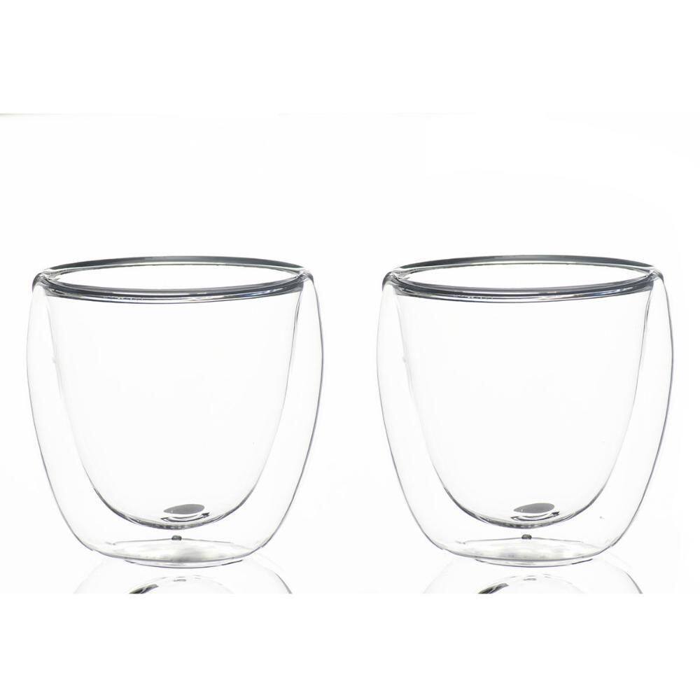 Conjunto 2 copos de café chá parede dupla 80ml borossilicato