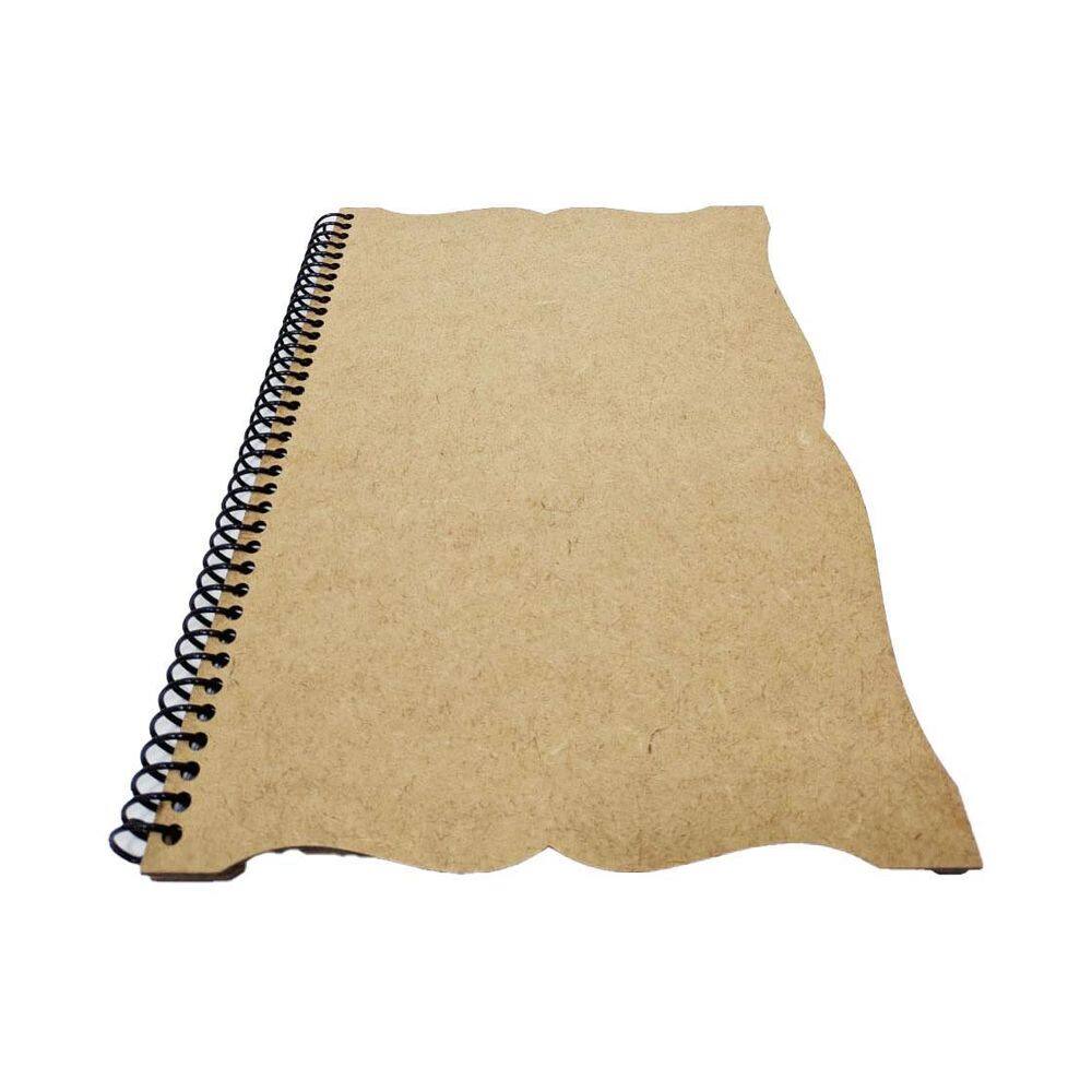 Caderno grande 98 folhas trabalhado capa mdf