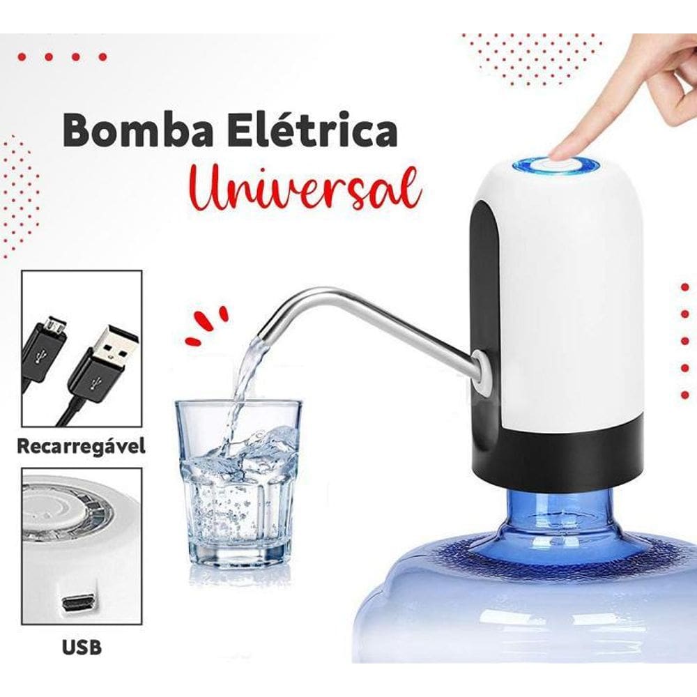Bomba Elétrica Master Para Garrafão Água Recarregável