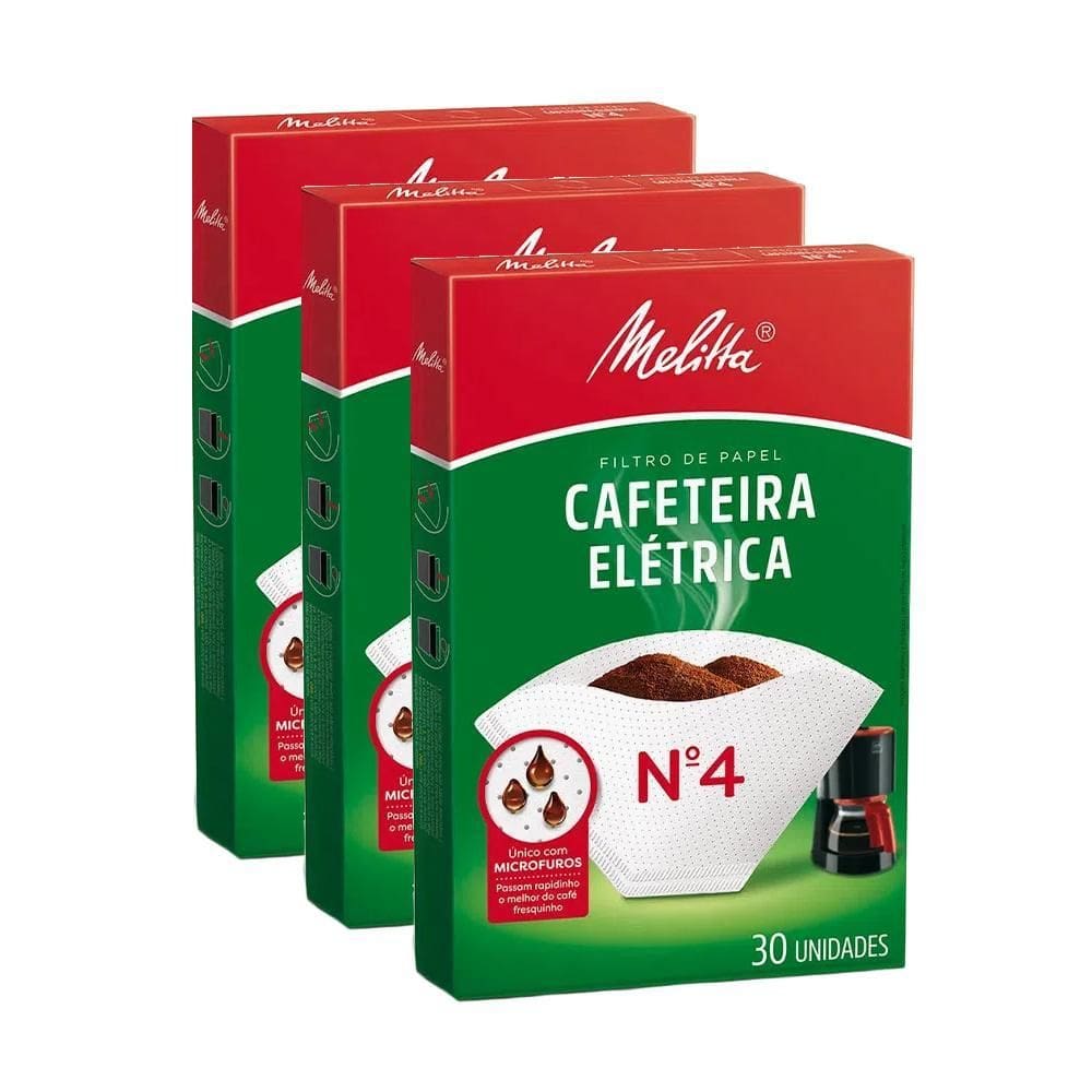 Coador de café de papel filtro melitta n102 kit 3