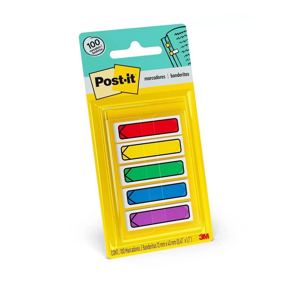 Marcador de página adesivo post-it flags 100 folhas