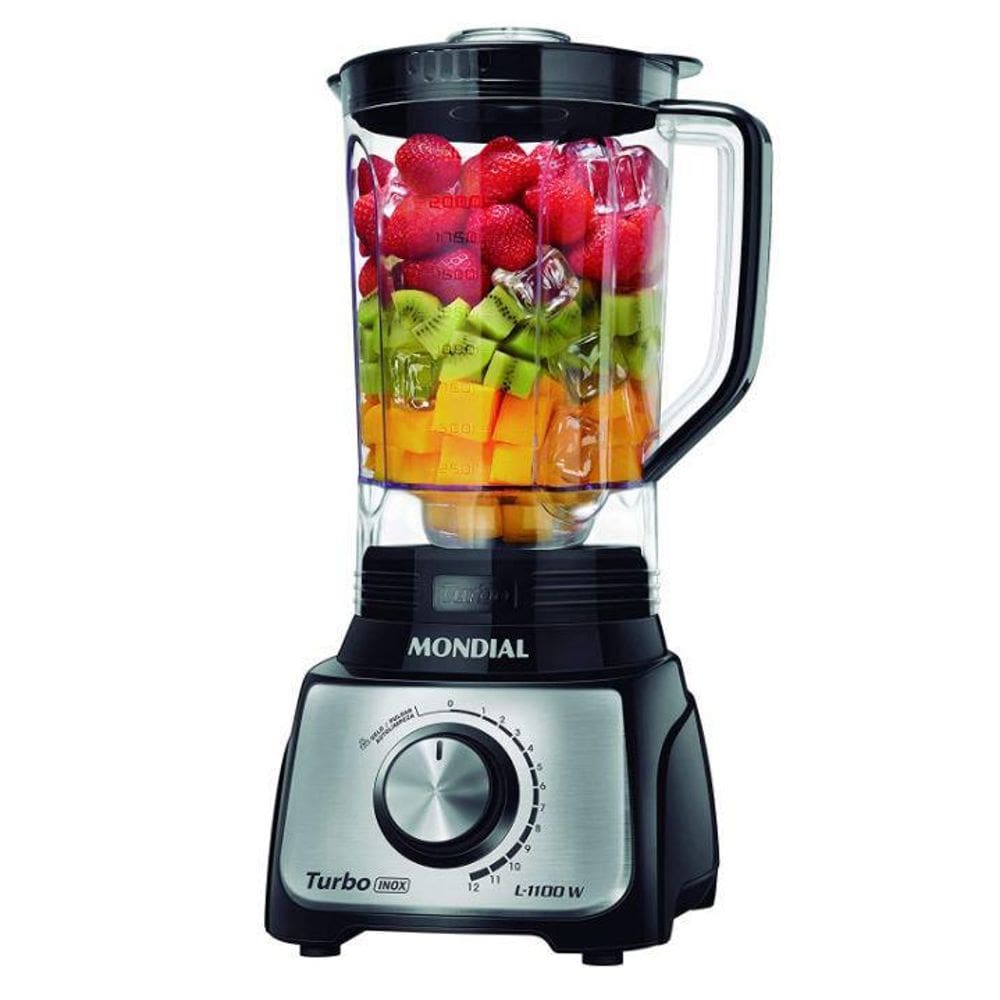 Liquidificador turbo inox black l-1100 bi - mondial 127v