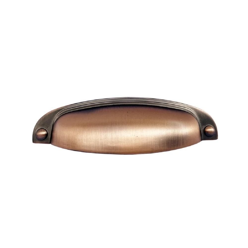 Puxador móveis concha provençal sobrepor 96mm cobre escovado