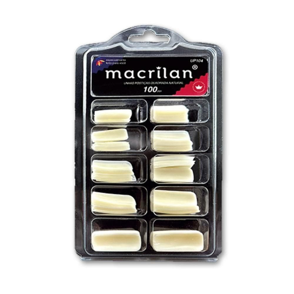 Macrilan Tips Quadrada Natural Kit C-100 Unhas Up104