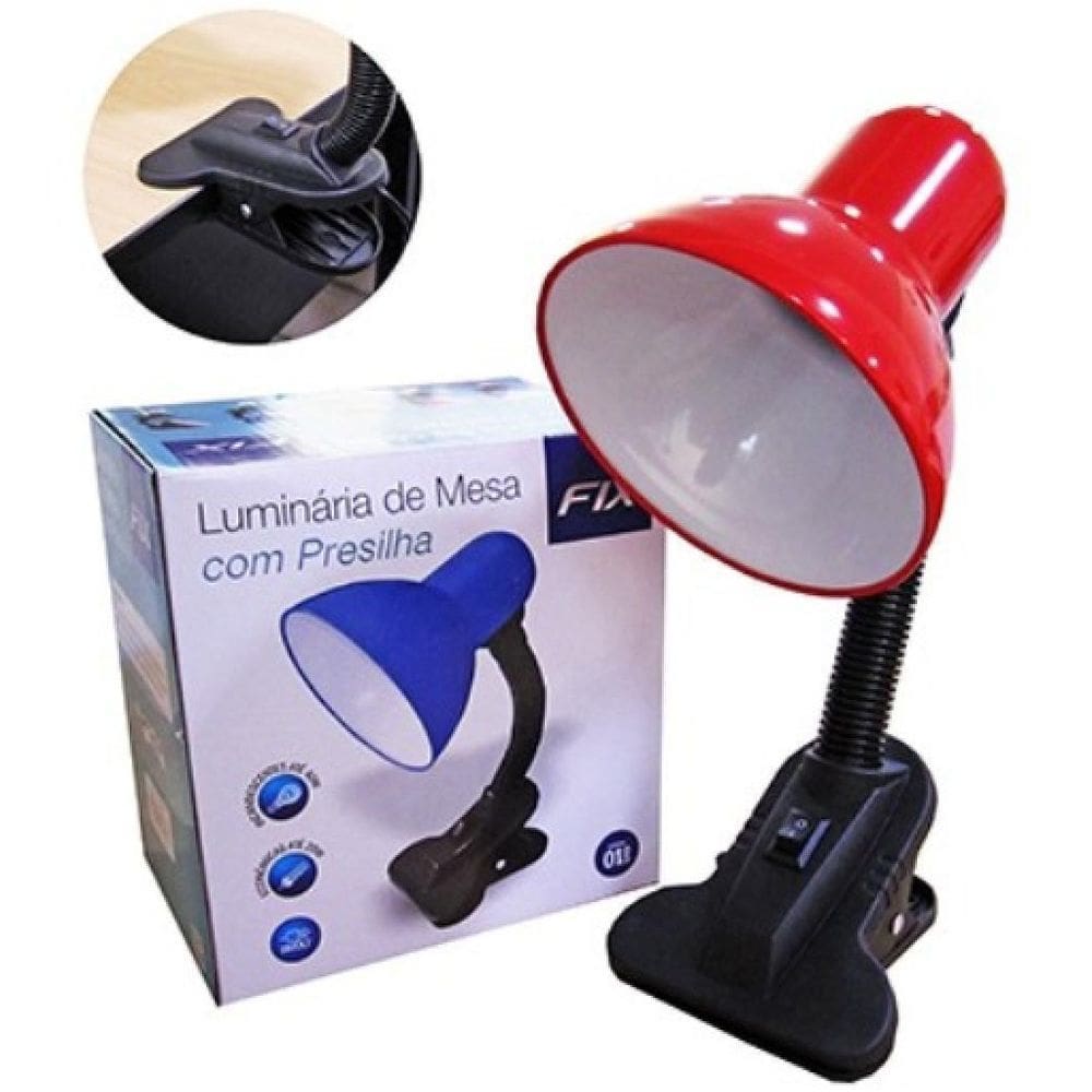 Luminaria de mesa com presilha