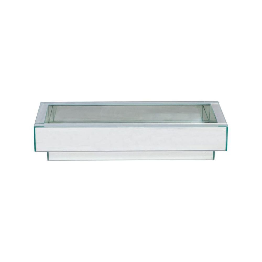 Bandeja bebidas espelho prata 40x25 decoração luxo