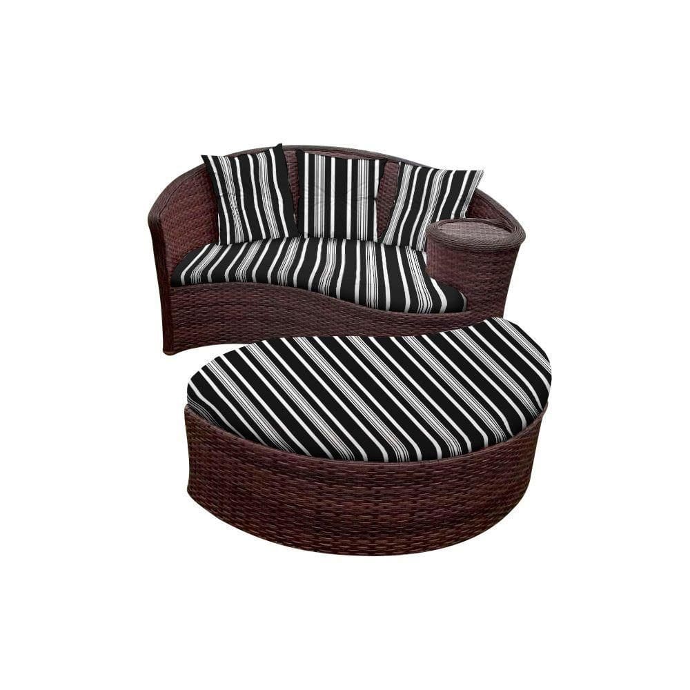 Chaise Orbit Com Puff - Tecido Friso Preto
