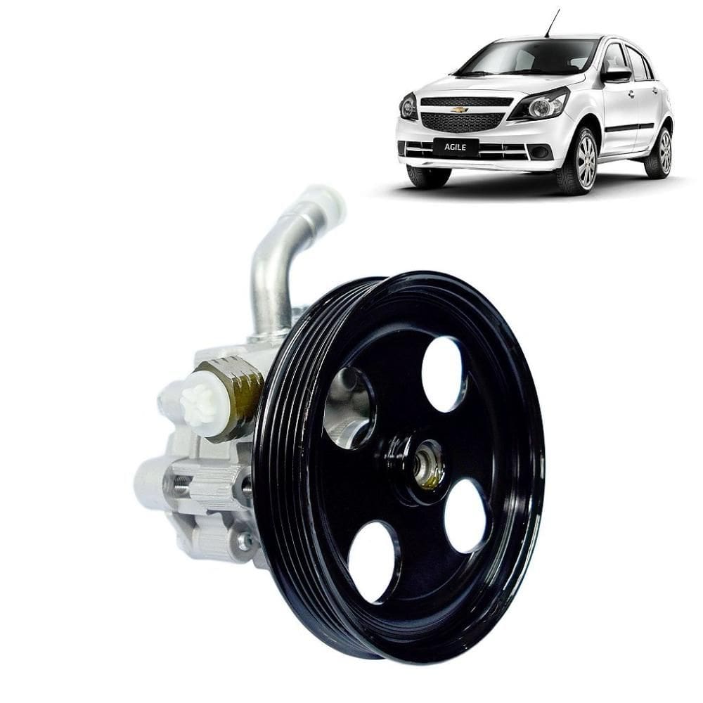 Bomba Direcao Hd Original Kyb Gm Montana/Agile/Celta/Classic/Prisma 2011... - Com Polia 5Pk -Cano Curvado Tras Le -Dl