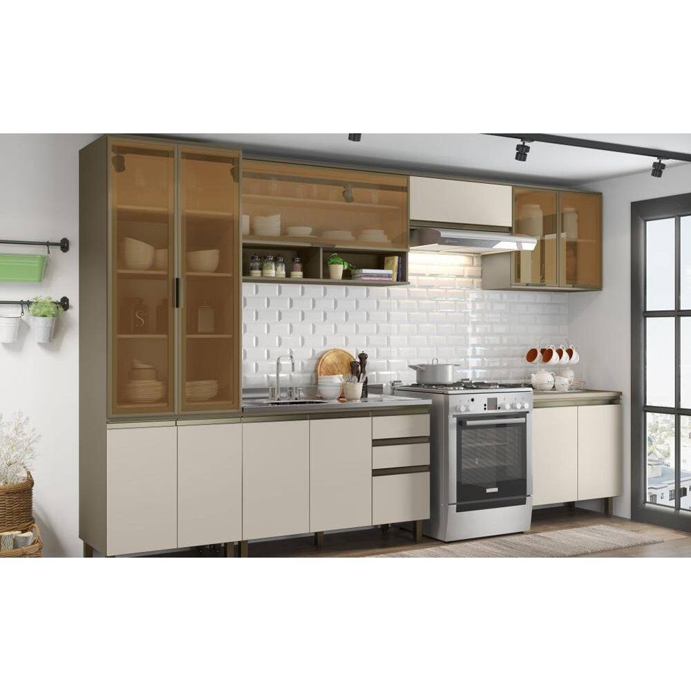 Cozinha Modulada Conect com 6 Peças Duna/Cristal - Henn
