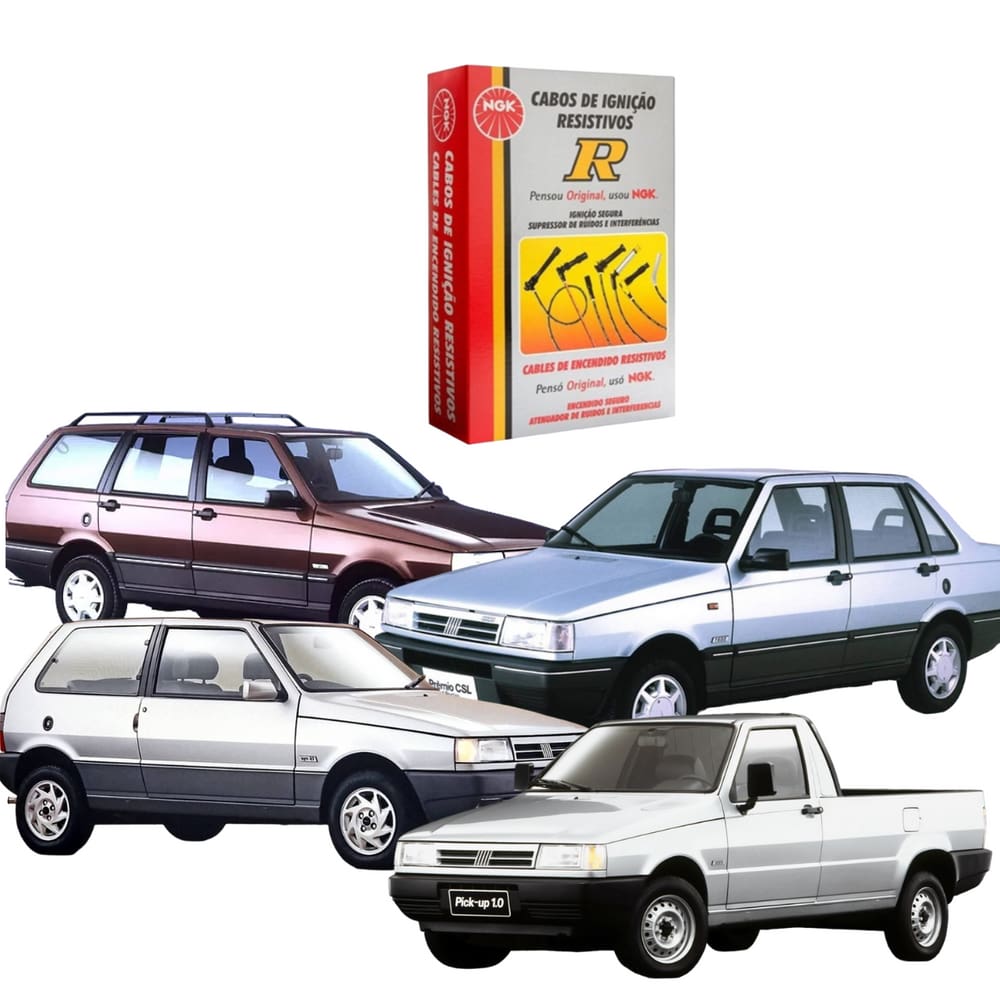 Jogo De Cabo De Vela Ngk Para Fiat Uno Fiorino Elba Premio.
