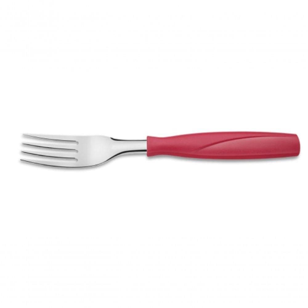 Garfo De Mesa Aço Inox Cabo Vermelho Brinox