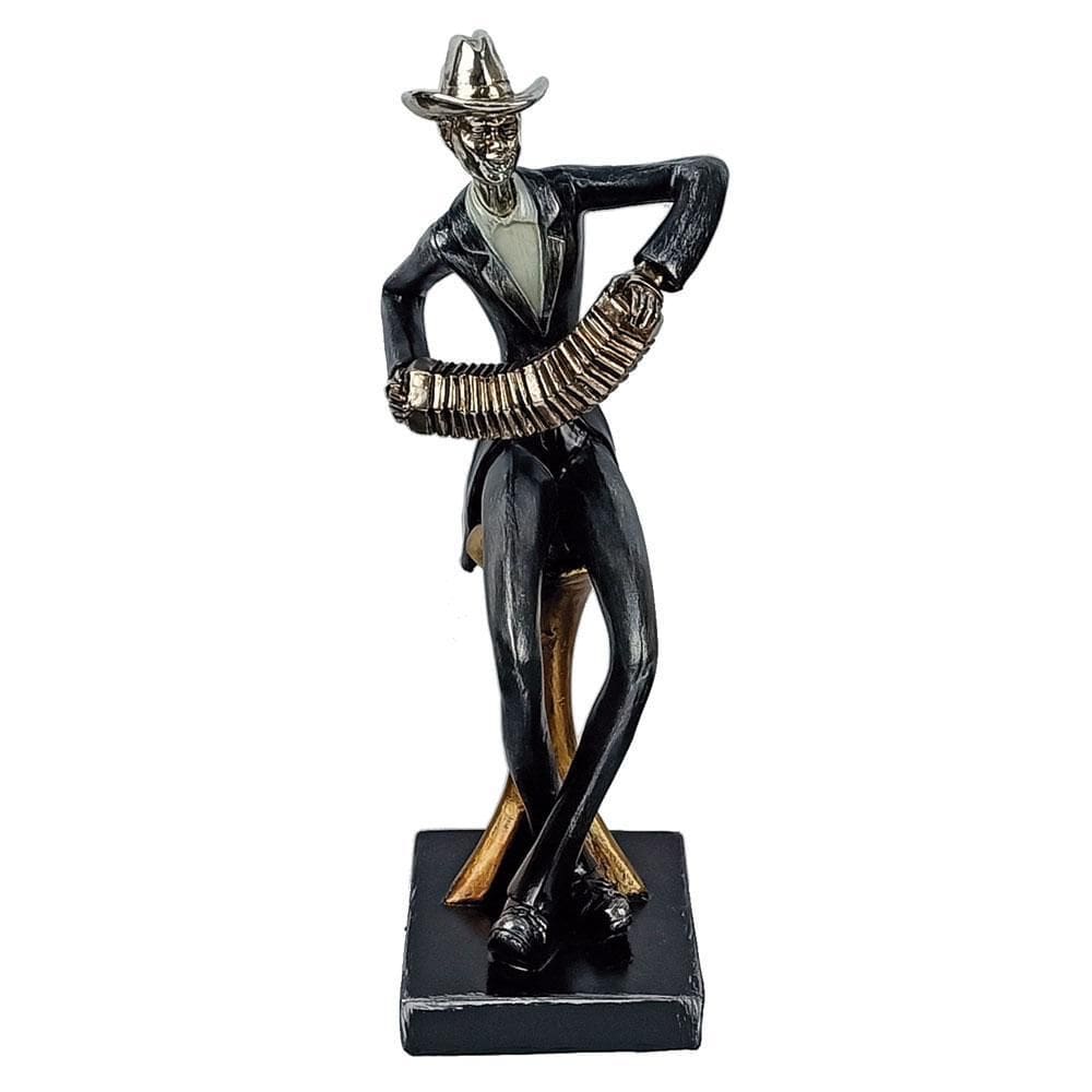 Escultura De Musico Em Resina Sanfona