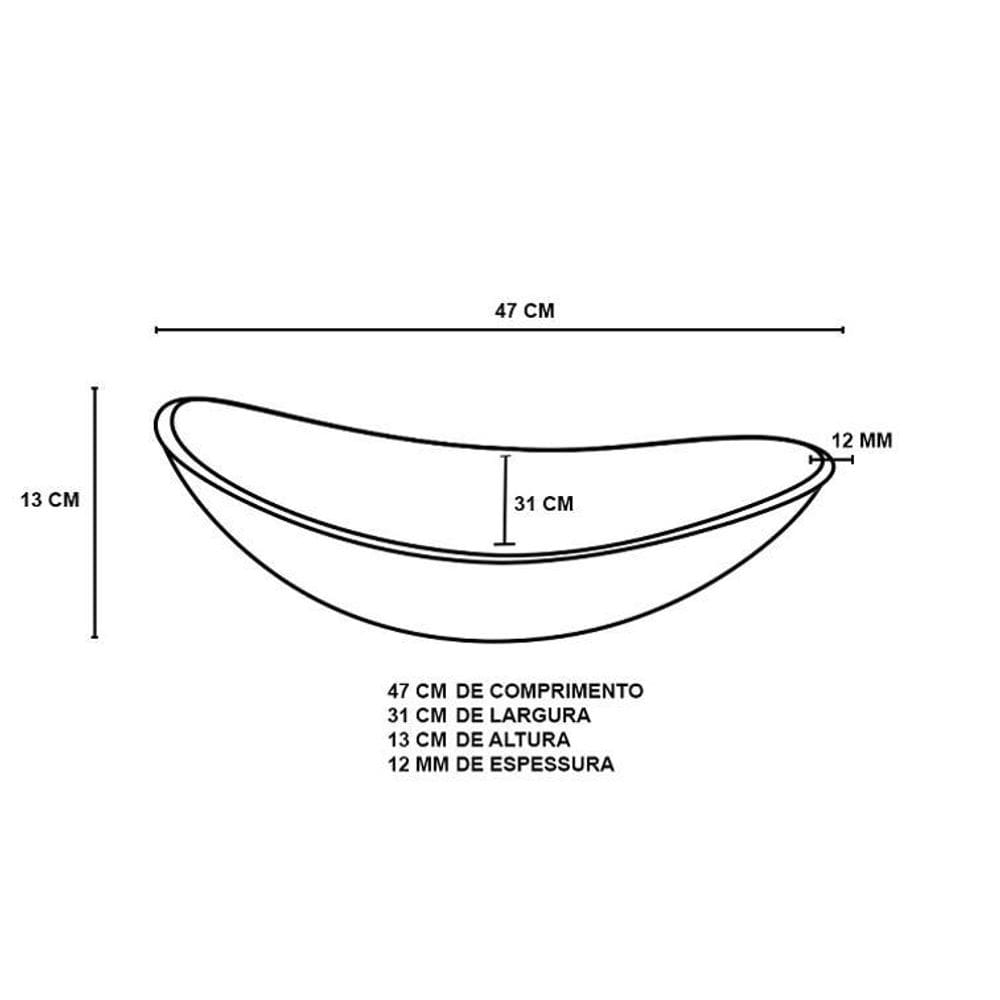Cuba de vidro oval 47cm azul escuro + válvula click