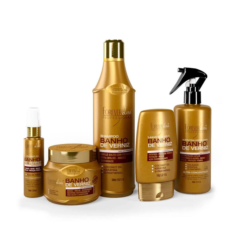 Kit Completo Banho de Verniz Forever Liss Shampoo 500ml