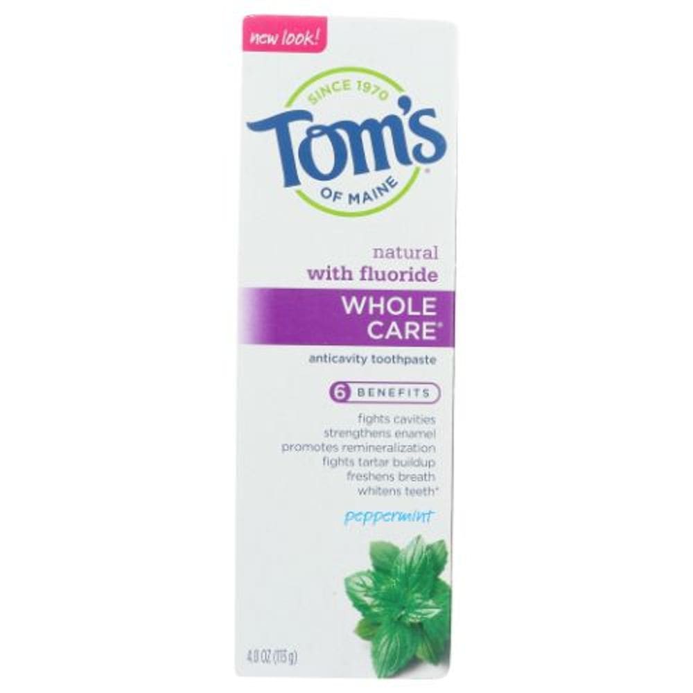 Pasta de dente Wholecare Hortelã-pimenta 4 Oz da Tom`s Of Maine (pacote com 6)